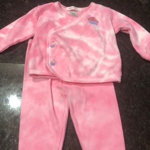 2Piece pink/white tie dye outfit